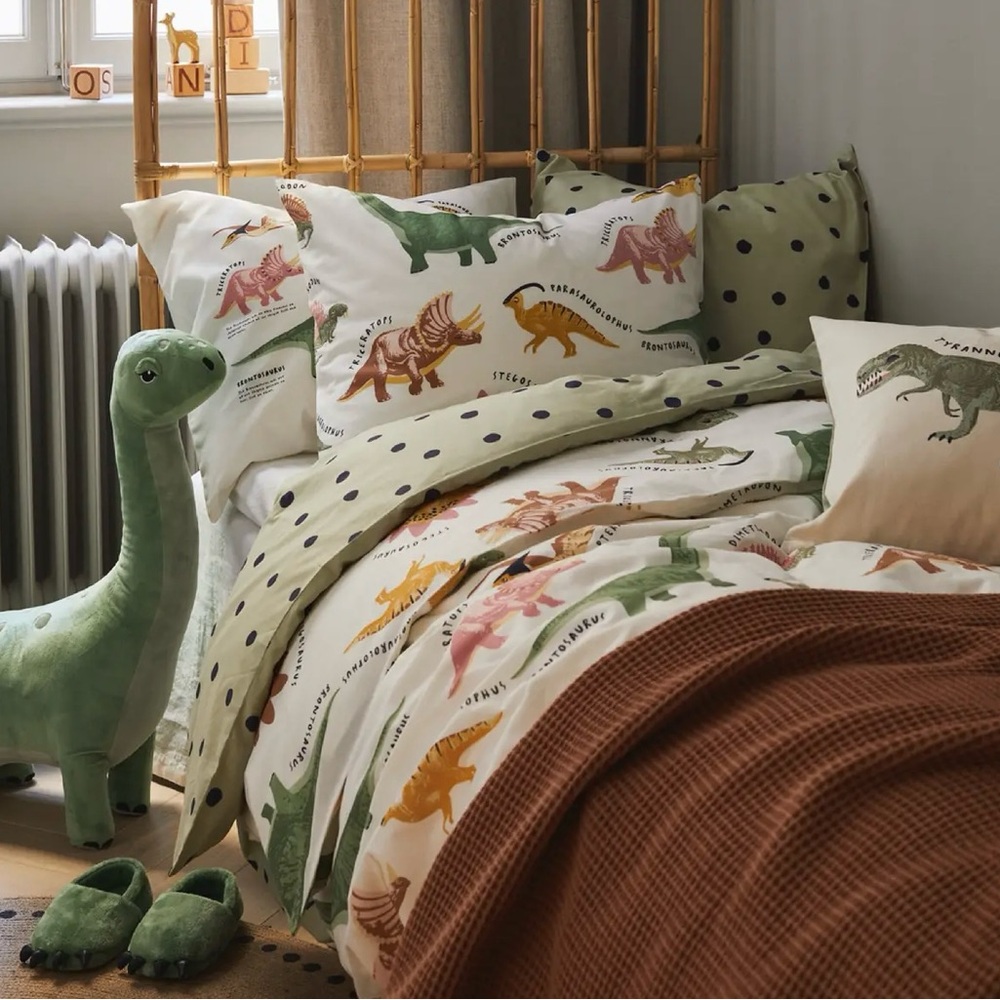 H&M Dinosaur Print Duvet Set - NEW